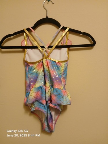 Betsy Johnson Girl's Swimsuit Size 6X Pink and Gold Seashell - Picture 7 of 11