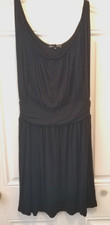 One Clothing Womens size M short Little Black Dress, gathered waist rayon+ DW881