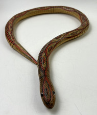 Vintage Articulated Wooden Snake Reptiles Jointed 27" Handpainted