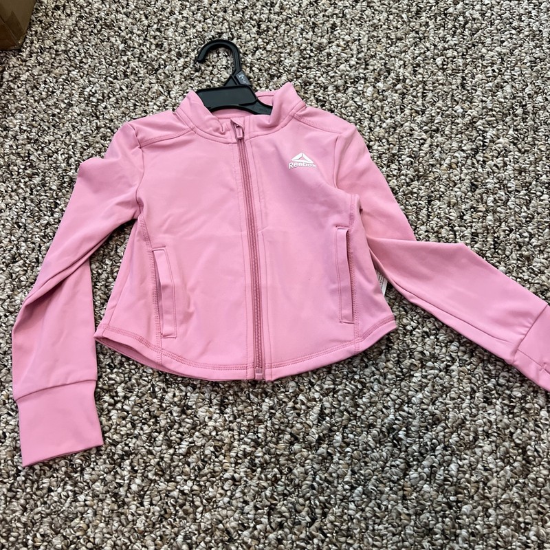 Girls XS 4/5 Slim Fit Reebok Pink Full Zip Jacket Stretch