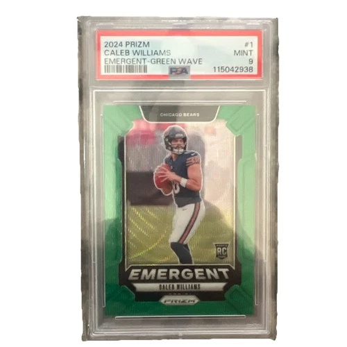 2024 Prizm Caleb Williams Emergent Green Wave PSA 9
