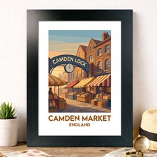 Camden Market, England Travel Poster Giclee Art Print 130-2