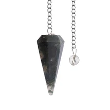 Bloodstone Pendulum Crystal Stone, Faceted Pendulum Divination Tools, Dowsing