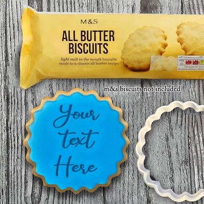 Custom Cookie Stamp + Cutter Embosser Fondant M&S Biscuit Personalised MS - Image 1 of 4