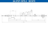 Bremsseil Seilzug Feststellbremse ATE 24.3727-1975.2 FüR Toyota Corolla Auris