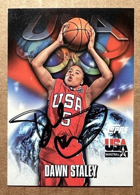 DAWN STALEY AUTOGRAPHED 2000 TOPPS TEAM USA BASKETBALL CARD # 65 HOF