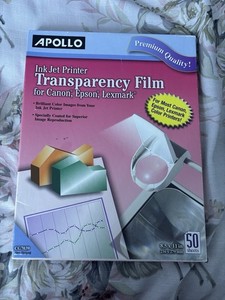 Apollo VCG7031SEA Quick-Dry Color Inkjet Transparency Film for HP 50/Box