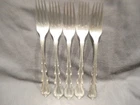 5 INTERNATIONAL STERLING  ANGELIQUE DINNER FORKS 7 1/8 INCHES