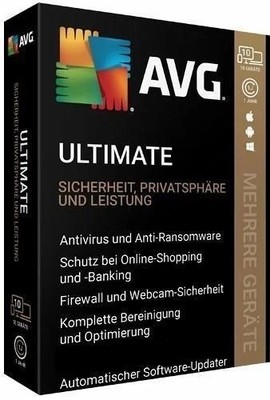 AVG ULTIMATE 2027 Windows Antivirus, VPN, TuneUp Utilities, 1-10 PC, 1-3 Jahre