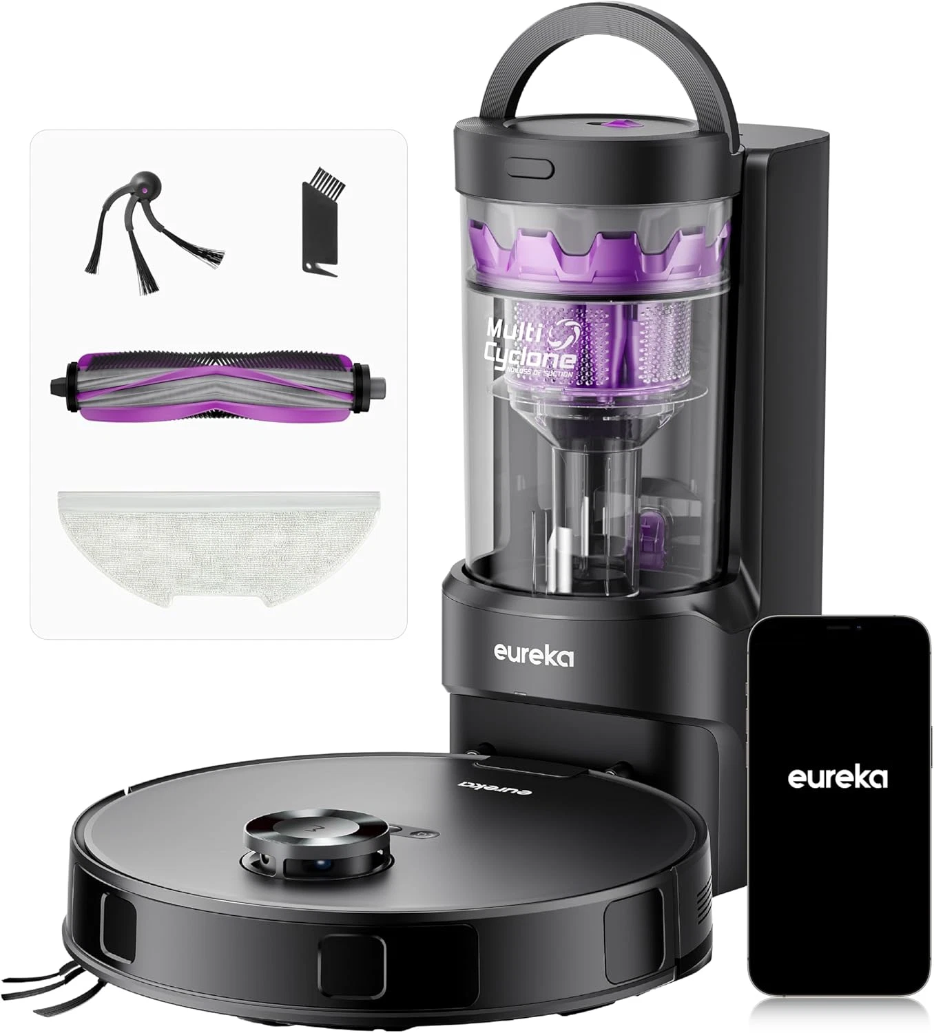 E20 Evo Plus Robot Vacuum & Mop, Self-Emptying, 10,000Pa Suction, App Control
