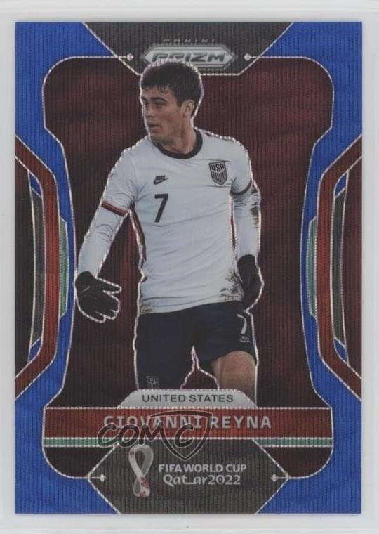 2022 Panini Prizm World Cup Qatar Blue Wave 126/199 Giovanni Reyna #203 10y9