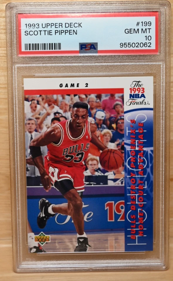 1993 Upper Deck #199 Scottie Pippen PSA 10 Gem Mint "The 1993 NBA Finals" - Image 2 of 3