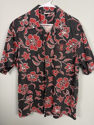 Go Barefoot Hawaiian Shirt Aztec Athletic Foundation SDSU Floral. L