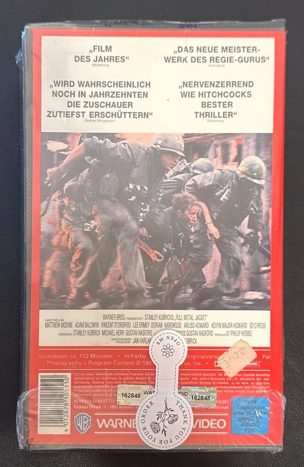 Full Metal Jacket FSK16 112Min. 1987 Warner Softbox VHS Sammler Rar  - Bild 3 von 4