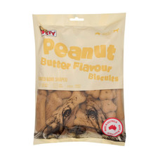Trusty 1kg Peanut Butter Dog Biscuits Baked Crunchy High Protein Dental Snack AU