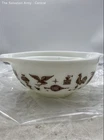 Pyrex White Brown Early American Cinderella Glass Mixing Bowls Lot Of 2