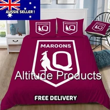 QLD Maroons State of Origin Logo Doona / Duvet Cover and 2 Pillow Slips