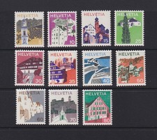 Switzerland: Buildings, 1973, SG 847 - 857, Set of 11, Fine MNH, p1926