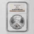1996 Silver Eagle-Bullion NGC MS 69 - 1 Troy Ounce Silver