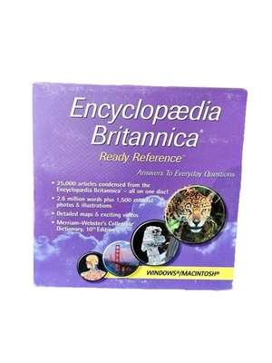 Encyclopaedia Britannica Ready Reference PC Mac CD ROM VTG 2002 Cardboard Case - Image 1 of 4