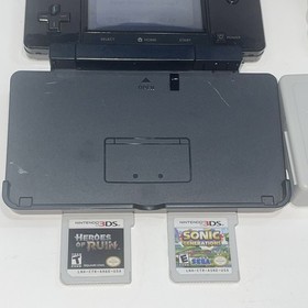 Nintendo 3DS Black Bundle W/ 2 Games Charger & Cradle Tested