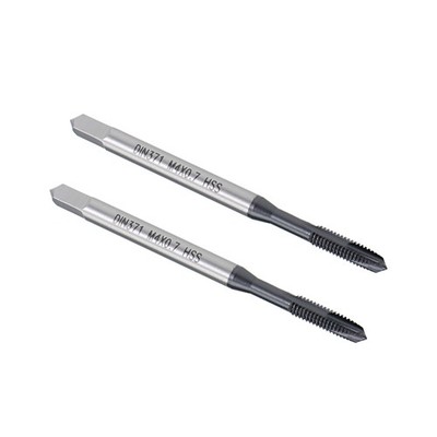 M4 x 0.7 Spiral Point Threading Tap H2 HSS TICN Coated DIN371/376 2pcs