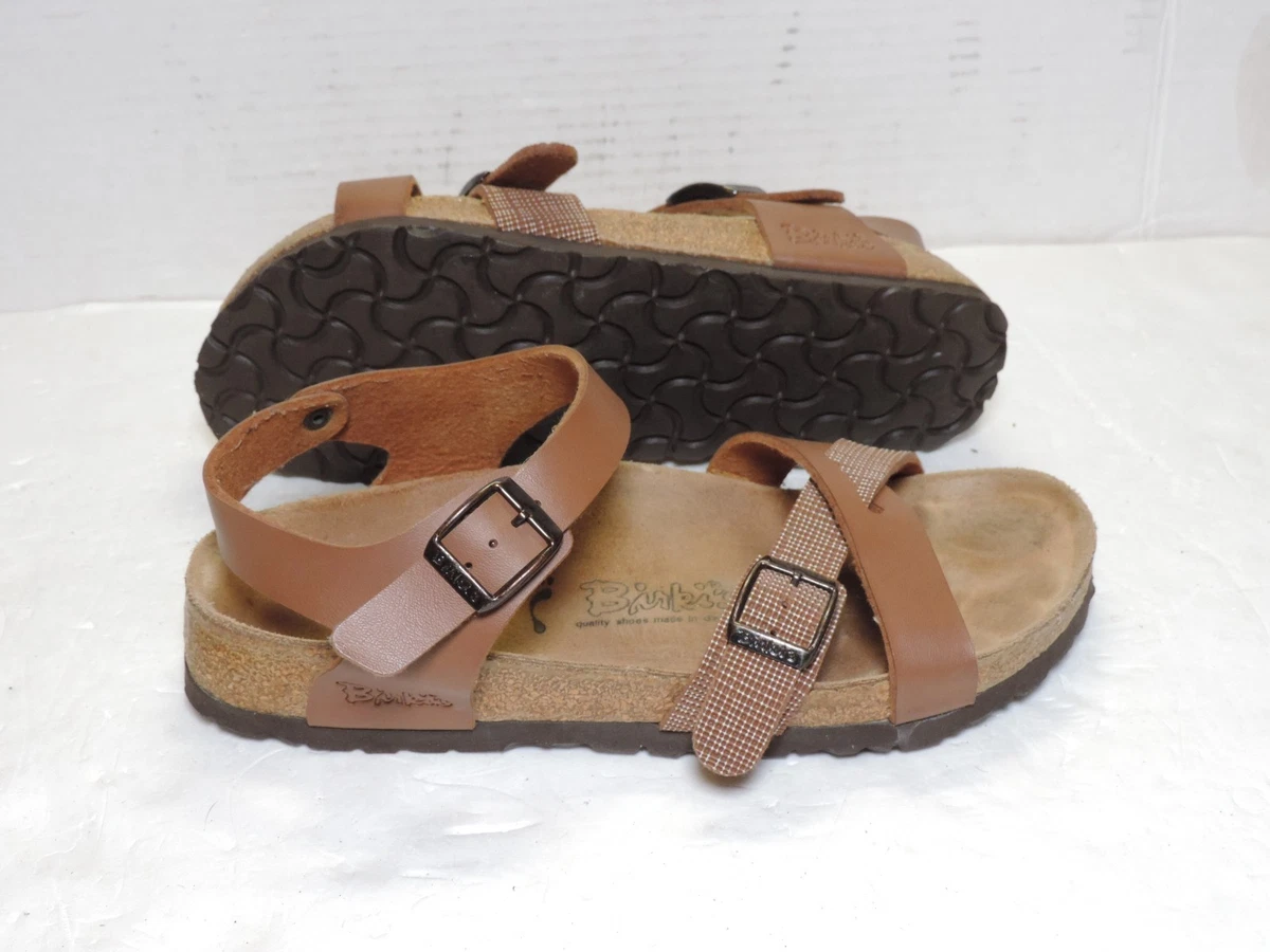 BIRKIS BIRKENSTOCKS Brown Double Leather Strap Sandals Shoes Waterproof 42 9.5 M Mens Birkenstock Sandala Size 42 Double Sole Brown Leather  main image 2