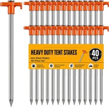 40PCS Tent Stakes,Heavy Duty Camping Tent Stakes Non-Rust Metal Tent Pegs
