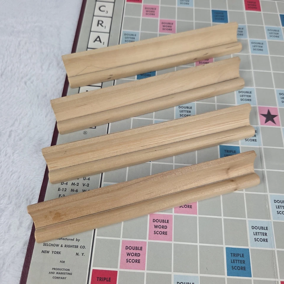 Vintage 1953 Scrabble Selchow & Righter Game Set Wood Tiles Box Instructions - Image 4 of 4