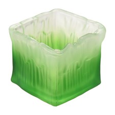 Glass Ashtray, 3.7'' Ashtray Square for Cigarette with Grooves, Green