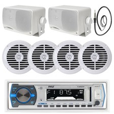 4x 6.5" Marine Speakers, 3.5" Box Speakers, Pyle USB Bluetooth Receiver, Antenna