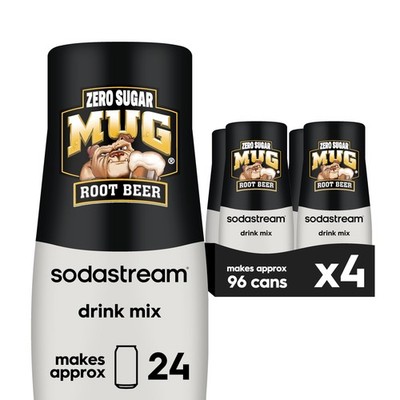 SodaStream Mug Root Beer Zero Sugar Drink Mix (440ml, 14.9 Fl Oz (Pack of 4) 