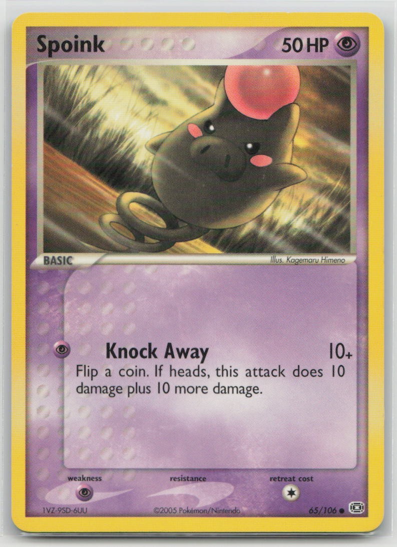 Spoink 65/106 Common Emerald Pokemon Lightly Played