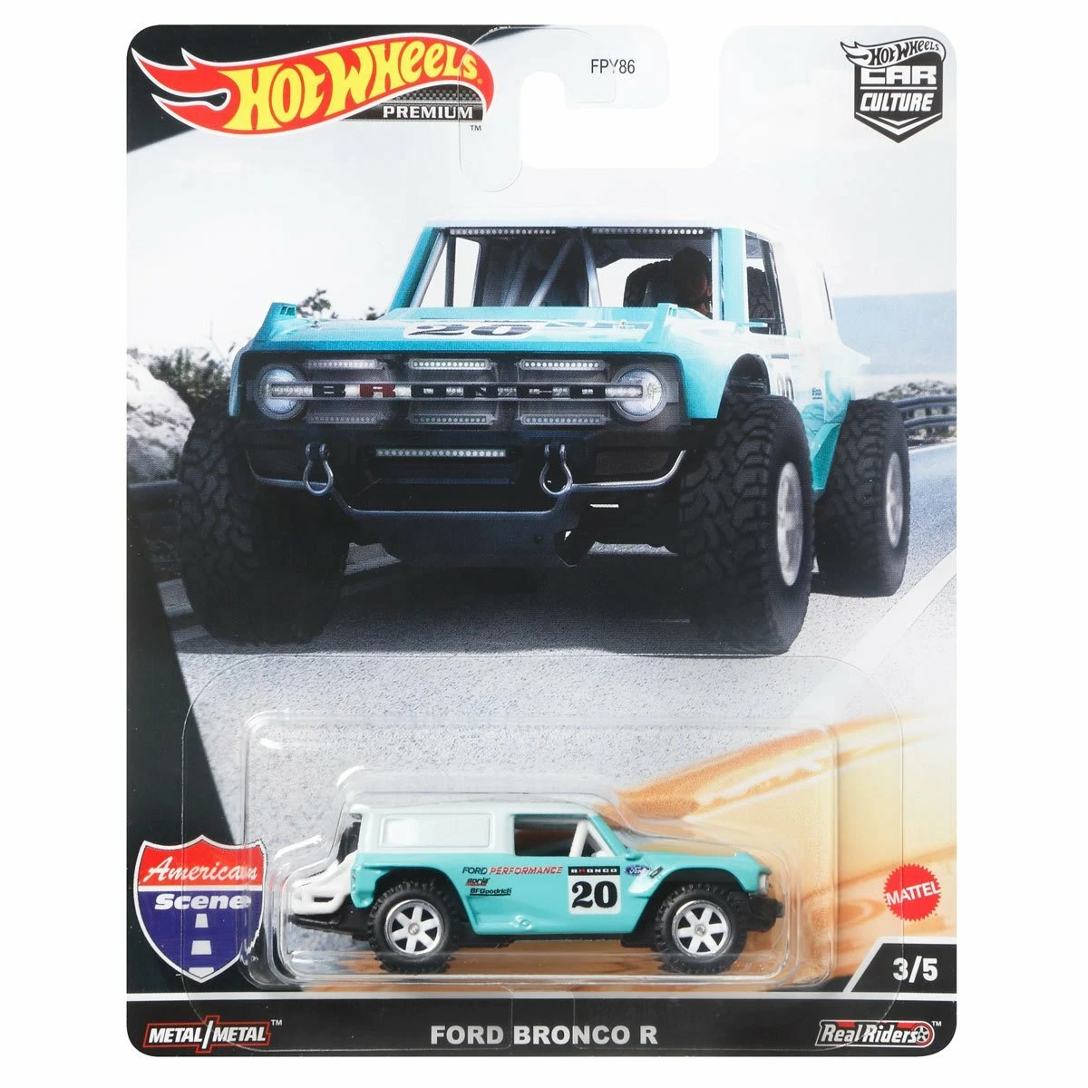 Hot Wheels Premium 2022 Car Culture Ford Bronco R Blue 1/64 Diecast 957J