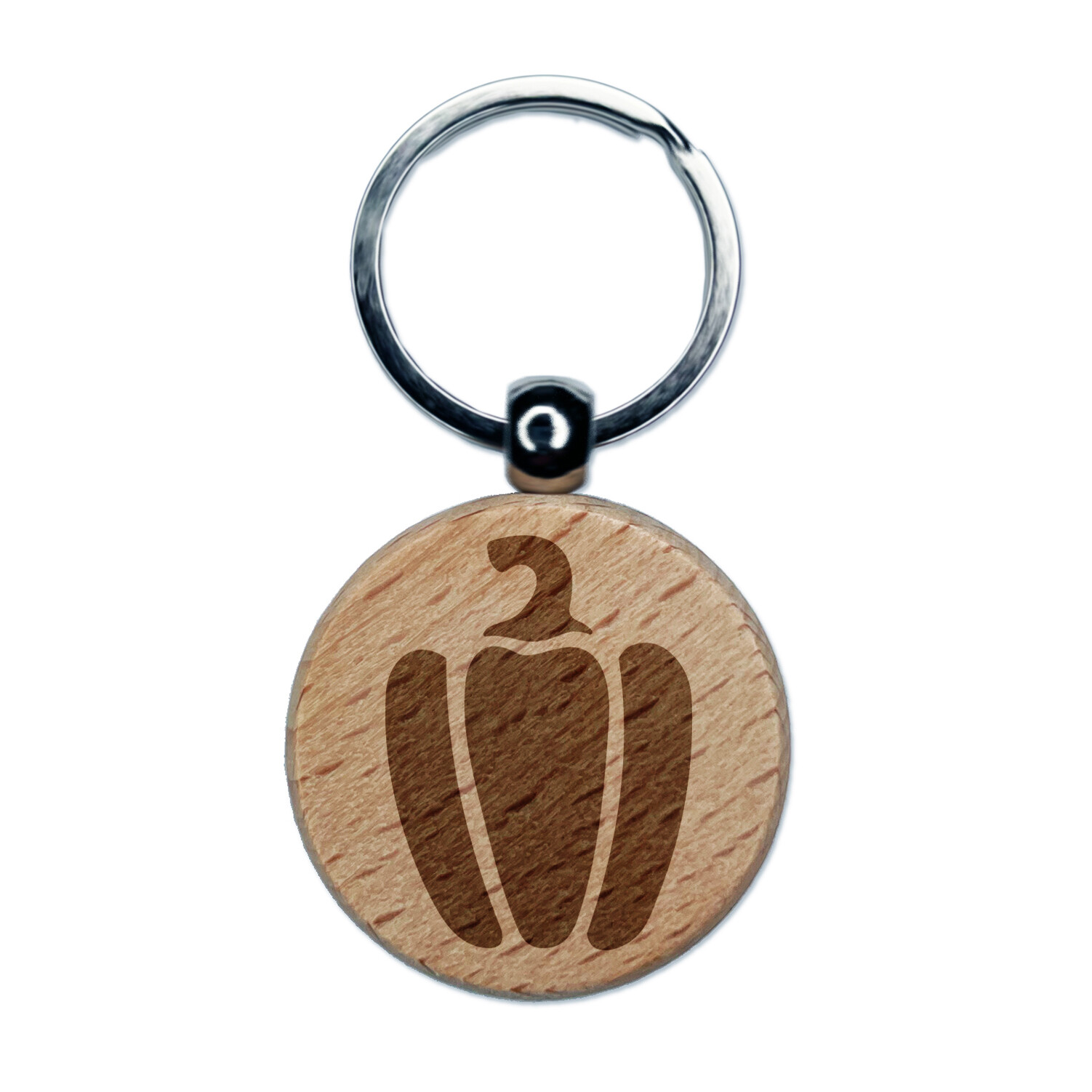 Bell Pepper Wood Engraved Keychain Garden Vegetable Charm  