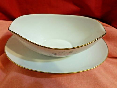 Vintage Noritake Roseville China Gravy Boat Pink Rose 6238 - Picture 2 of 5