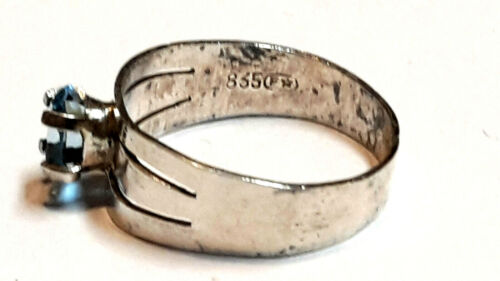 Ring Silber 835 mit blauem Stein RG 48 Ø ca. 15,3mm Kinderring - Bild 5 von 5