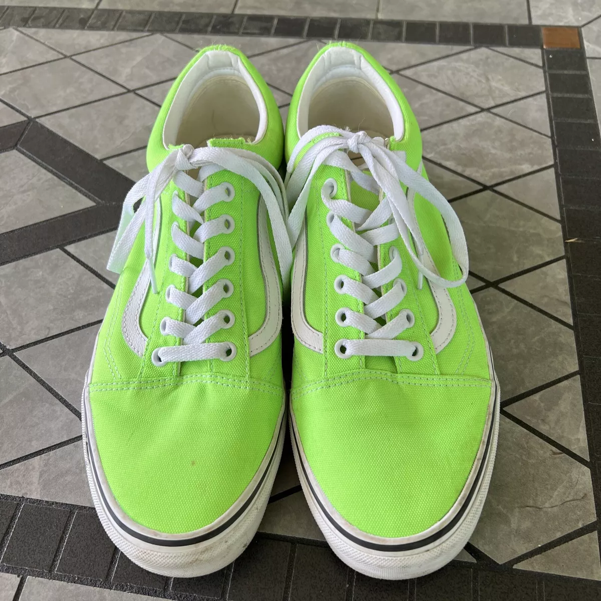 VANS Old Skool Mens Neon Green Fluorescent Skate | eBay