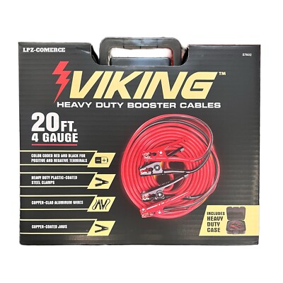 VIKING 20 ft. 4 Gauge Heavy Duty Jumper Cables - Item 57602 | eBay