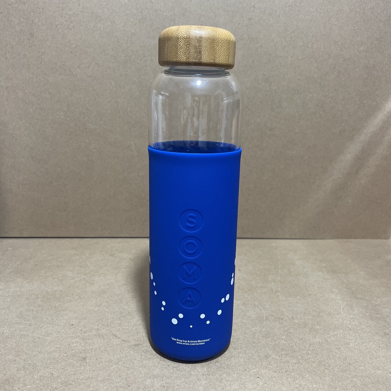 White Evian Virgil Abloh SOMA Make A Rainbow Refillable Glass Water