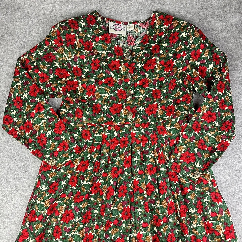 Разговор изделия платье женщин маленький цветочный искусства носить кнопка карманы винтажный - Изображение 2 из 4