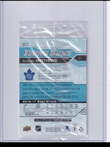 2016-17 Upper Deck Auston Matthews Young Guns JUMBO - Rookie RC SEALED! Toronto - Bild 2 von 2