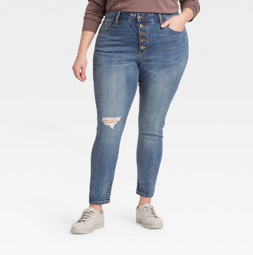 High-Rise Distressed Skinny Jeans - Ava 