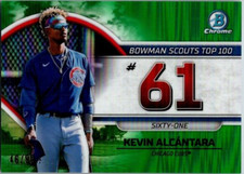 2023 BOWMAN CHROME SCOUTS TOP 100 GREEN PARALLEL #61 KEVIN ALCANTARA 46/99