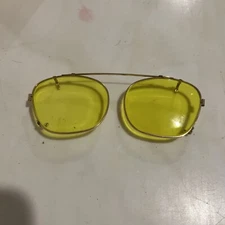 Vintage Yellow Tinted Aviator Clip On Lens 