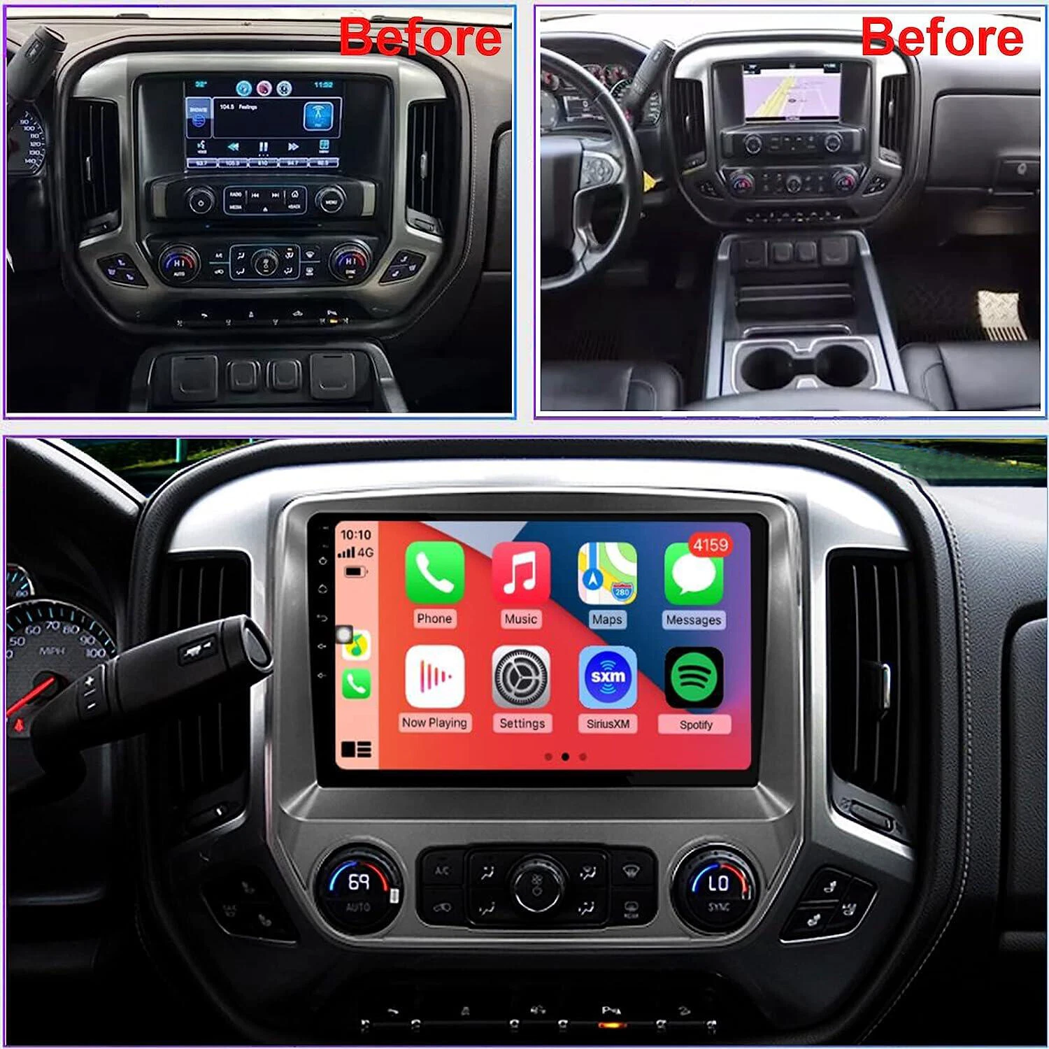 For 2014-2018 Chevrolet Silverado GMC Sierra Carplay Android 15 Car Stereo Radio