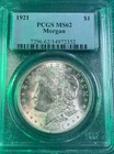1921  Morgan  MS62  PCGS GRADE  Flashy White Lustrous Gem