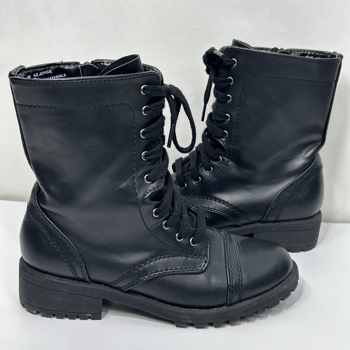 Arizona Womens Combat Boots 6.5M Black Joyce Memory Foam