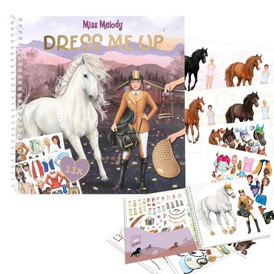 DEPESCHE - MISS MELODY DRESS ME UP STICKER & MALBUCH PFERDE NEU OVP