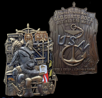 Amazing 3/" Navy USN Chief CPO Mess Challenge Coin CPRW-5 Red Crab Claw